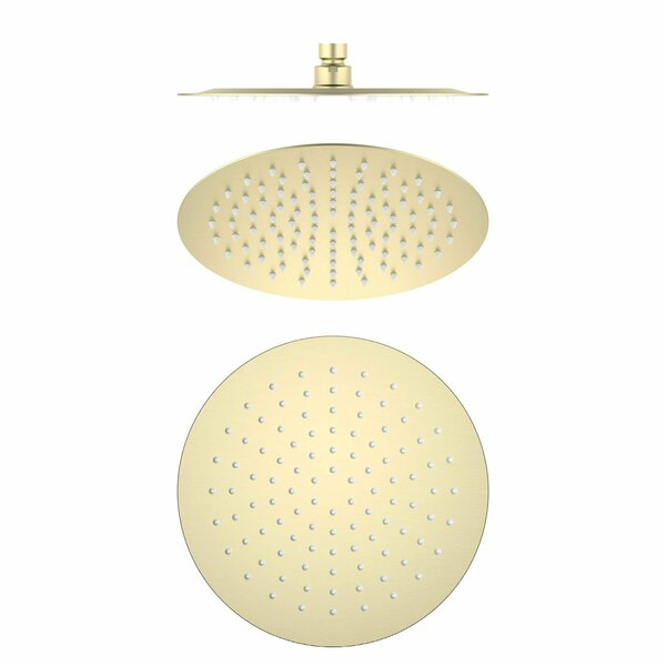 Kibi Circular 10 Metal Ultra Thin Profile Rain Shower Head 1.75 GPM - Brushed Gold SH1001BG